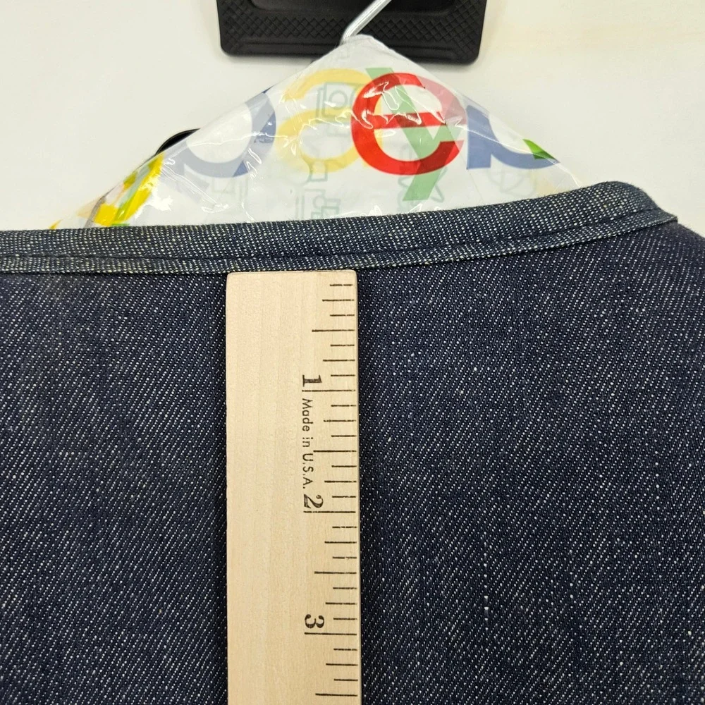 Vintage Roebucks Denim BOA‎ Vest Mens Extra Large 1970s Sears Sherpa Lined